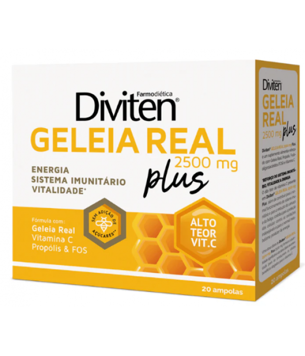 Diviten Geleia Real Plus 2500mg - 20 Ampolas - Farmodietica